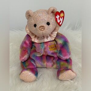 Ty October Opal Birthday Beanie, Sparkle Multicolor.